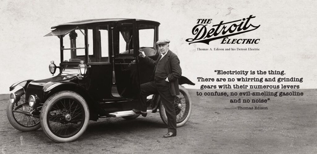 The Pioneer electric vehicle produced by Detroit Electric was first manufactured and sold in 1907 by the Anderson Electric Vehicle Company in Michigan, USA.